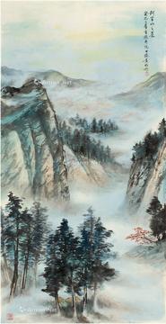  2003年作 阿里山之晨 立轴 设色纸本