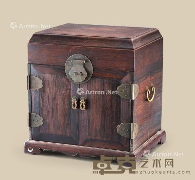  清代（1644-1911） 红木官皮箱 长41.5cm；宽33.2cm；高42.5cm