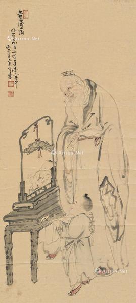  吉庆图 立轴 设色纸本