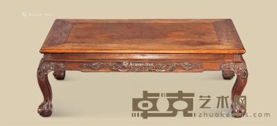  清代（1644-1911） 红木二龙戏珠纹长方桌 长104cm；宽73.5cm；高35.2cm