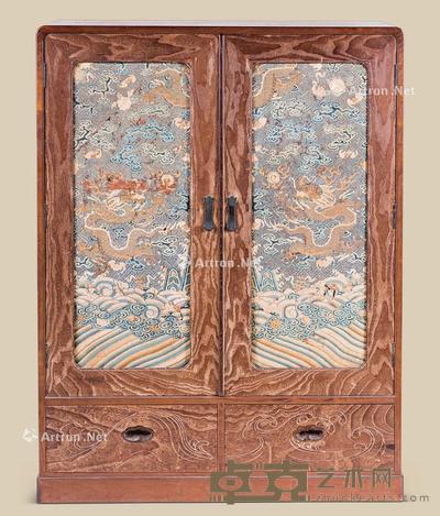  嵌云龙纹缂丝双开门柜 长92.2cm；宽46cm；高121.3cm