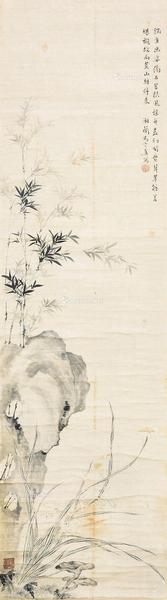  双清 立轴 水墨纸本