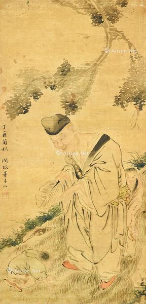  人物 立轴 设色绢本