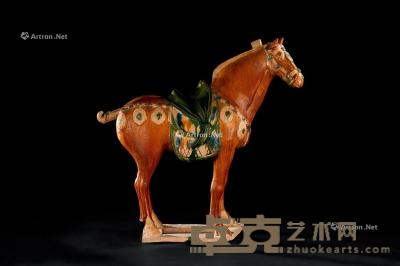  唐代 三彩骏马摆件 高50.8cm
