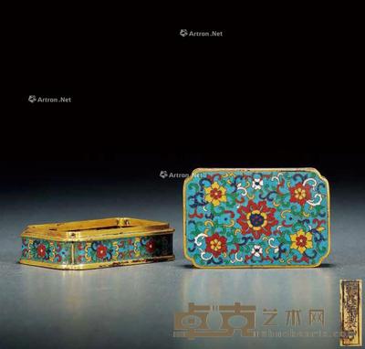  清·乾隆年制款掐丝珐琅盖盒 高3.8cm；长8.5cm；宽5.7cm