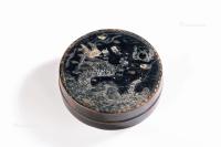 清中期（1776-1839） 大漆嵌螺钿海水龙纹香盒