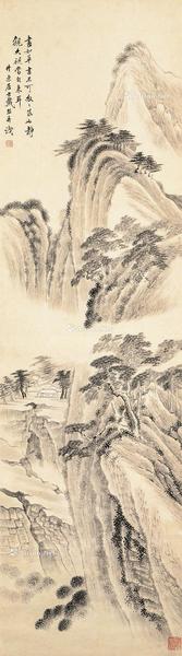  山水 立轴 水墨纸本