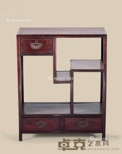  清代（1644-1911） 红木博古柜 长63.2cm；宽29.8cm；高78.8cm