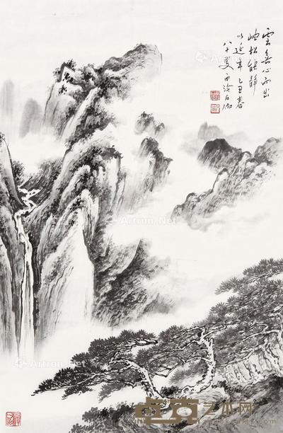 云松图 立轴 设色纸本 66.5×43.5cm