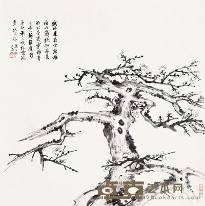  古梅 立轴 水墨纸本 49×49cm