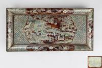  清代（1644-1911） 大漆嵌螺钿亭台楼阁人物纹长方香盘