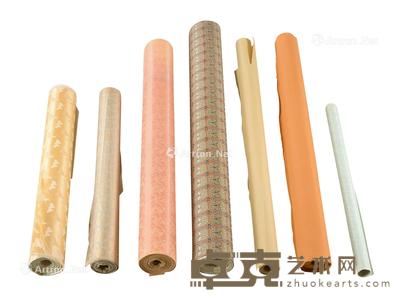 清代 各式裱画材料 (七卷) 尺寸不一