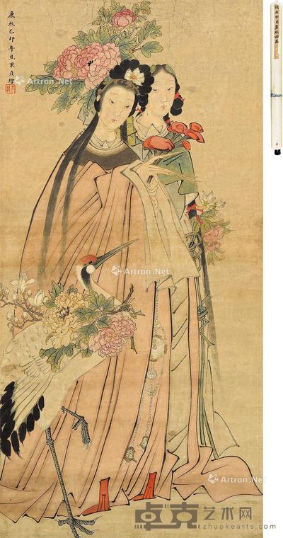 献瑞图 立轴 设色纸本 133×65cm