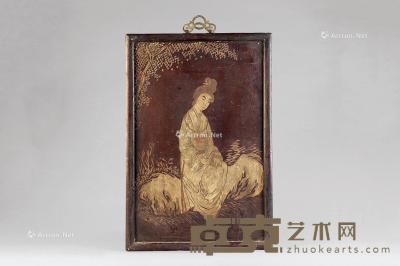  清代（1644-1911） 大漆仕女纹挂屏 长43cm；高64cm