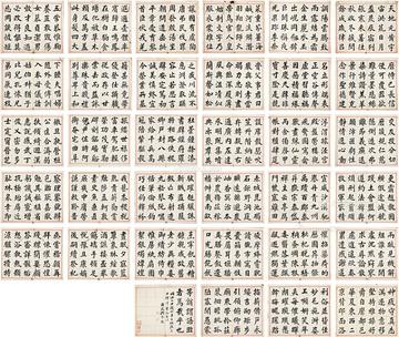  1865年作 楷书千字文 册页 （三十四页） 纸本
