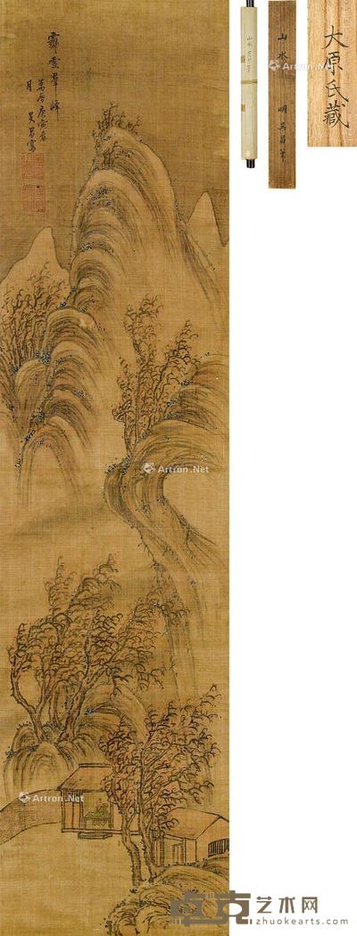  霁雪群峰 立轴 设色绢本 119.5×33cm