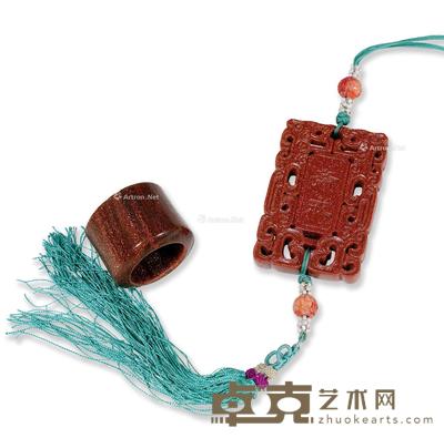  清 金星料斋戒牌、扳指 （一组） 尺寸不一