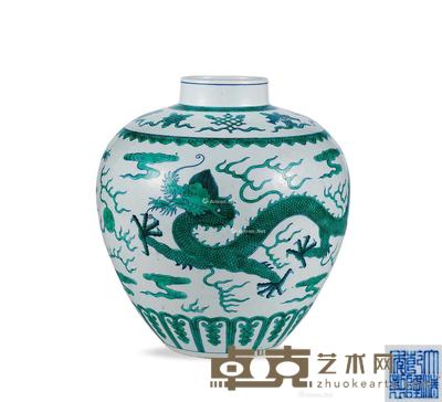  清光绪 斗彩龙纹罐 高30cm