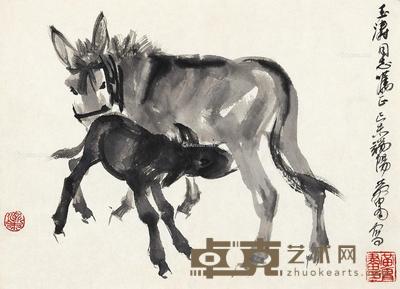 1979年作 双驴 镜心 水墨纸本 28.5×39cm