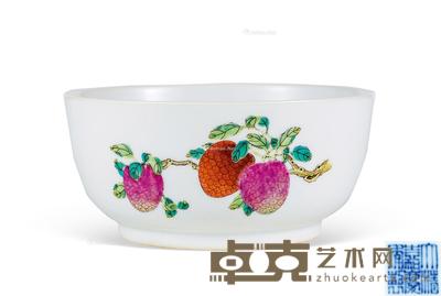  民国 粉彩三多墩式碗 直径15cm