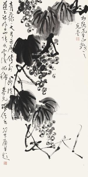  葡萄 镜心 水墨纸本