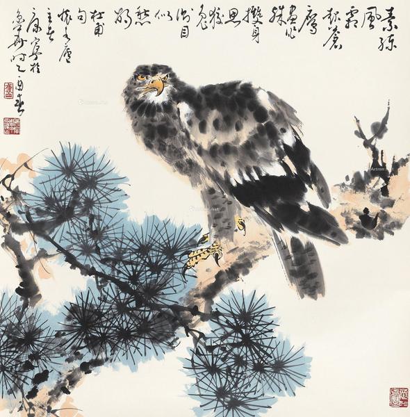 2005年作 雄鹰 立轴 设色纸本