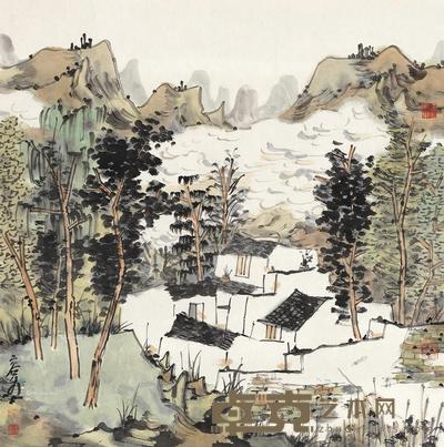 2006年作 山林小居 镜心 设色纸本 70×69cm