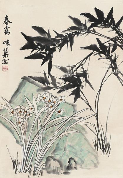  春露 立轴 设色纸本