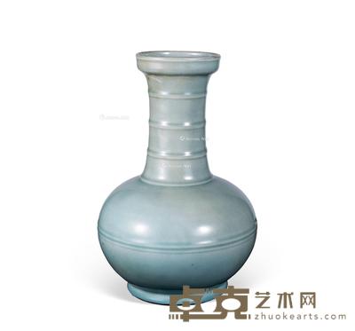  清中期 青釉玄纹瓶 高35cm