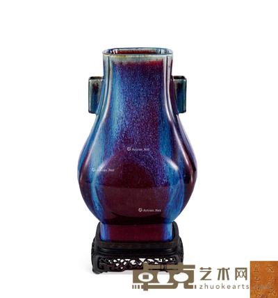  清 窑变釉贯耳尊 高31cm