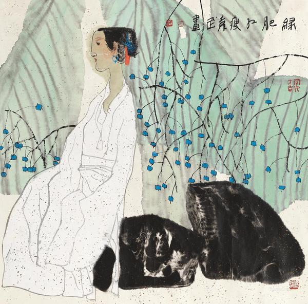  2006年作 绿肥红瘦 镜心 设色纸本