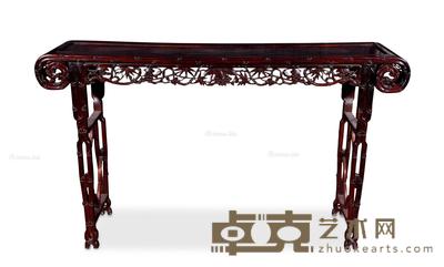  清晚期 红木竹节纹下卷 170×42×103cm