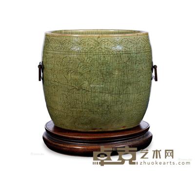  明 龙泉窑笔筒 高20cm