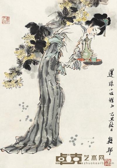  1985年作 祝寿图 镜心 设色纸本 68×47cm