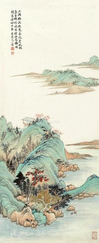  山水 单片 设色纸本