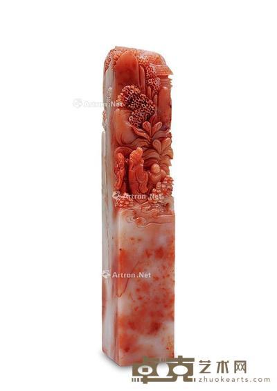  现代 寿山石高仕大章料 高18.2cm