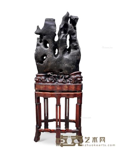  清 张燕昌款「小岱岳」灵璧石 高165cm