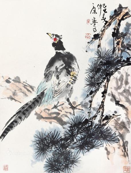  锦鸡 立轴 纸本