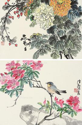 花鸟 册页 设色纸本