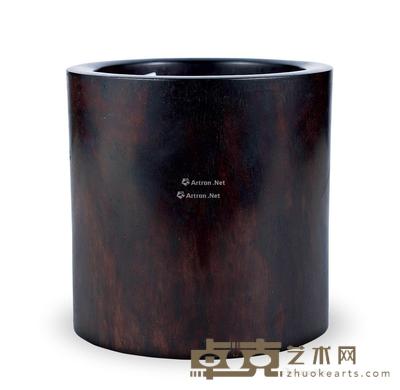  清 紫檀笔筒 直径16cm；高15.7cm