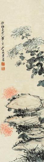  花卉 镜片 设色纸本