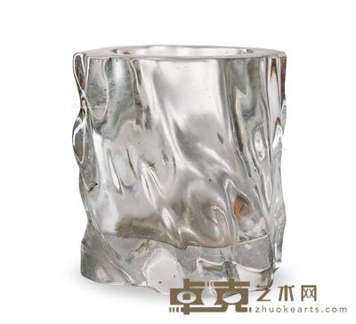  民国 水晶仿树瘤笔筒 高15cm