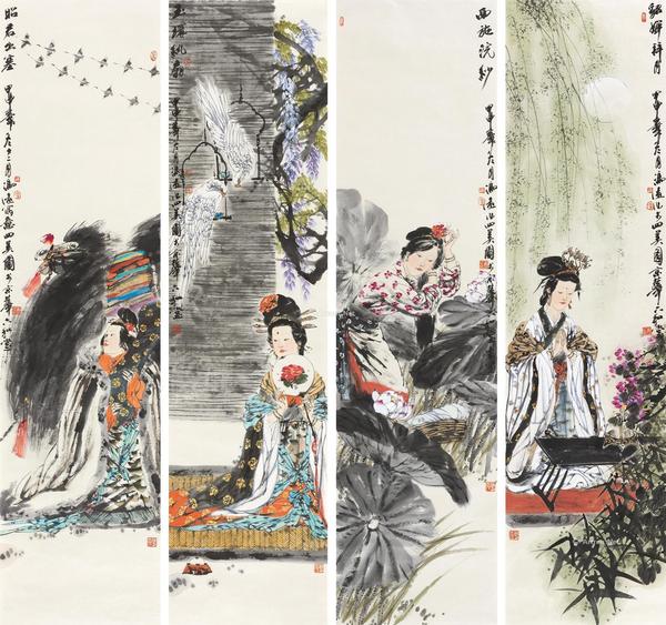  2004年作 四美图 镜心 设色纸本