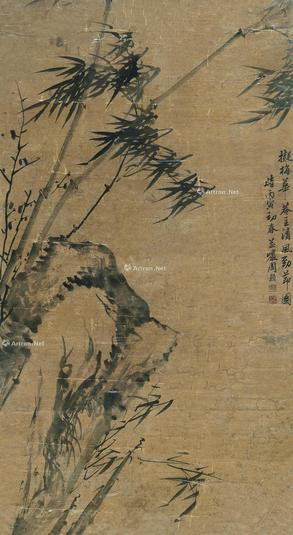 清风劲节图 镜片 水墨纸本