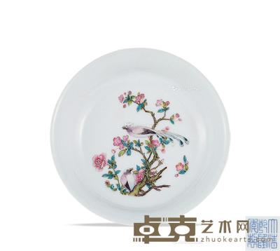  民国 粉彩花鸟水洗 直径14cm