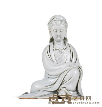  清 德化窑观音坐像 高12.5cm