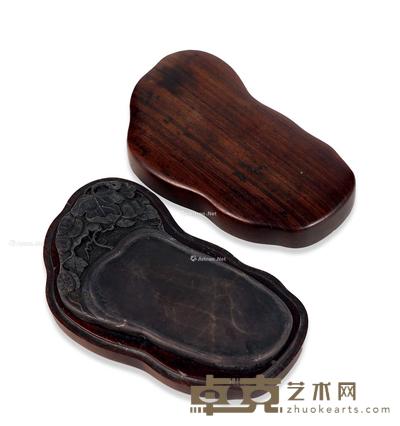  清 端石「福豆」砚 16.5×10cm