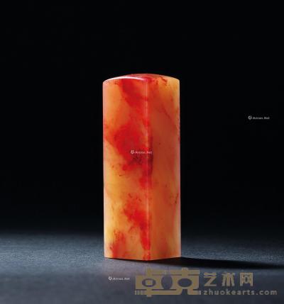  巴林鸡血石芙蓉红方章 2.6×2.6×8.3cm