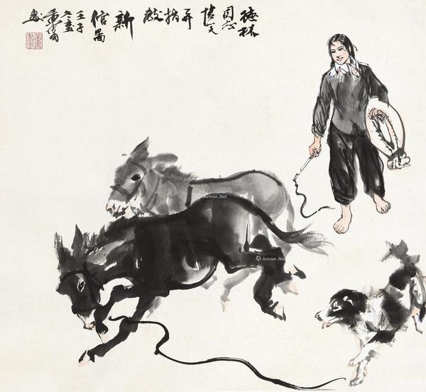  1972年作 新倌图 镜心 设色纸本
