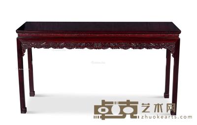  现代 赞比亚血檀西蕃莲纹条桌 150×45×83cm